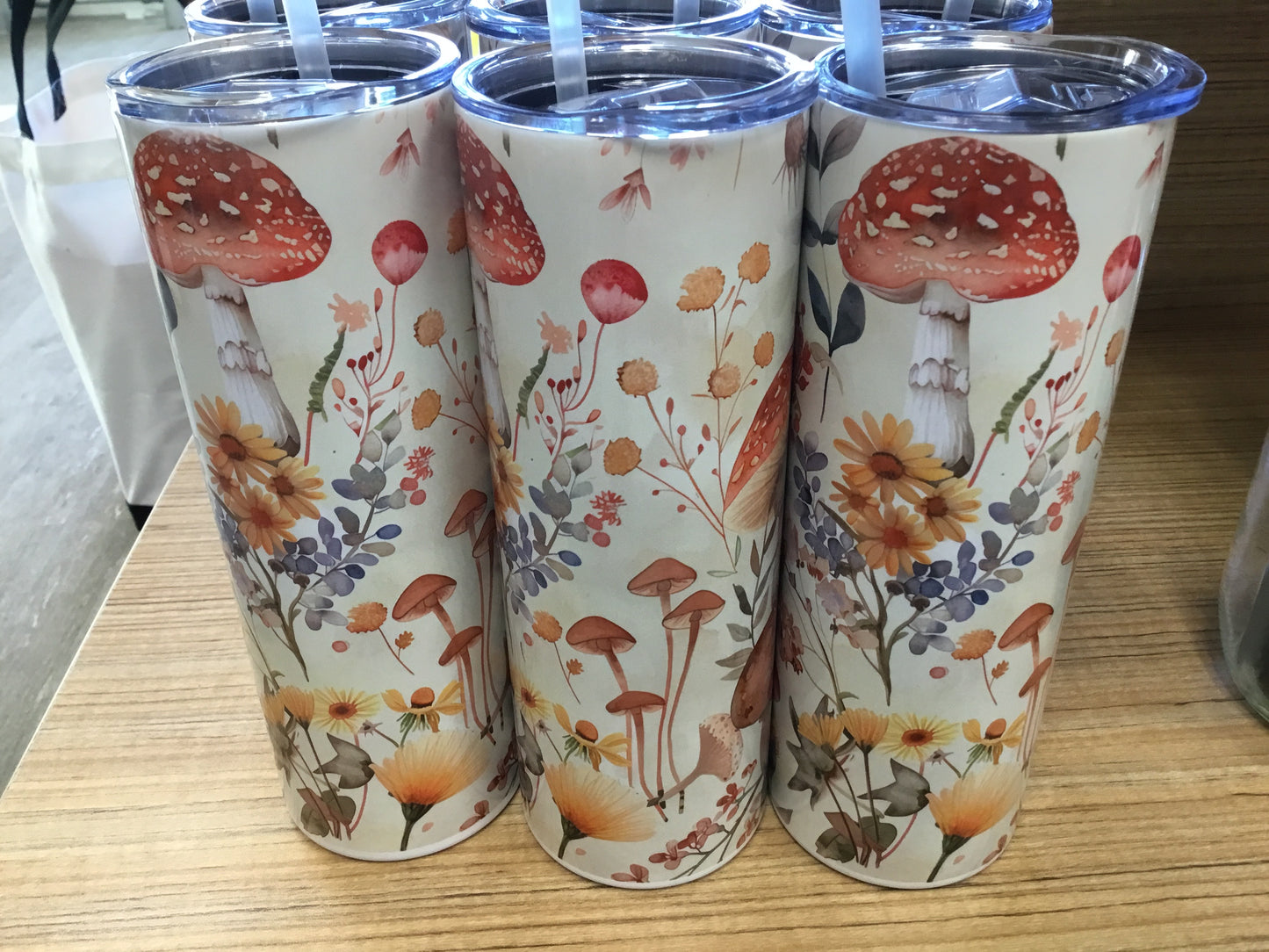 Metal Mushroom Mug with Straw