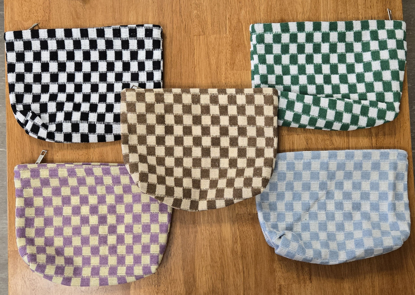 Checkered Makeup Bag