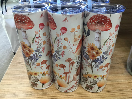 Metal Mushroom Mug with Straw