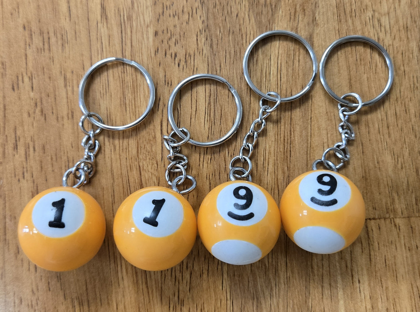 Small Pool Ball Keychains