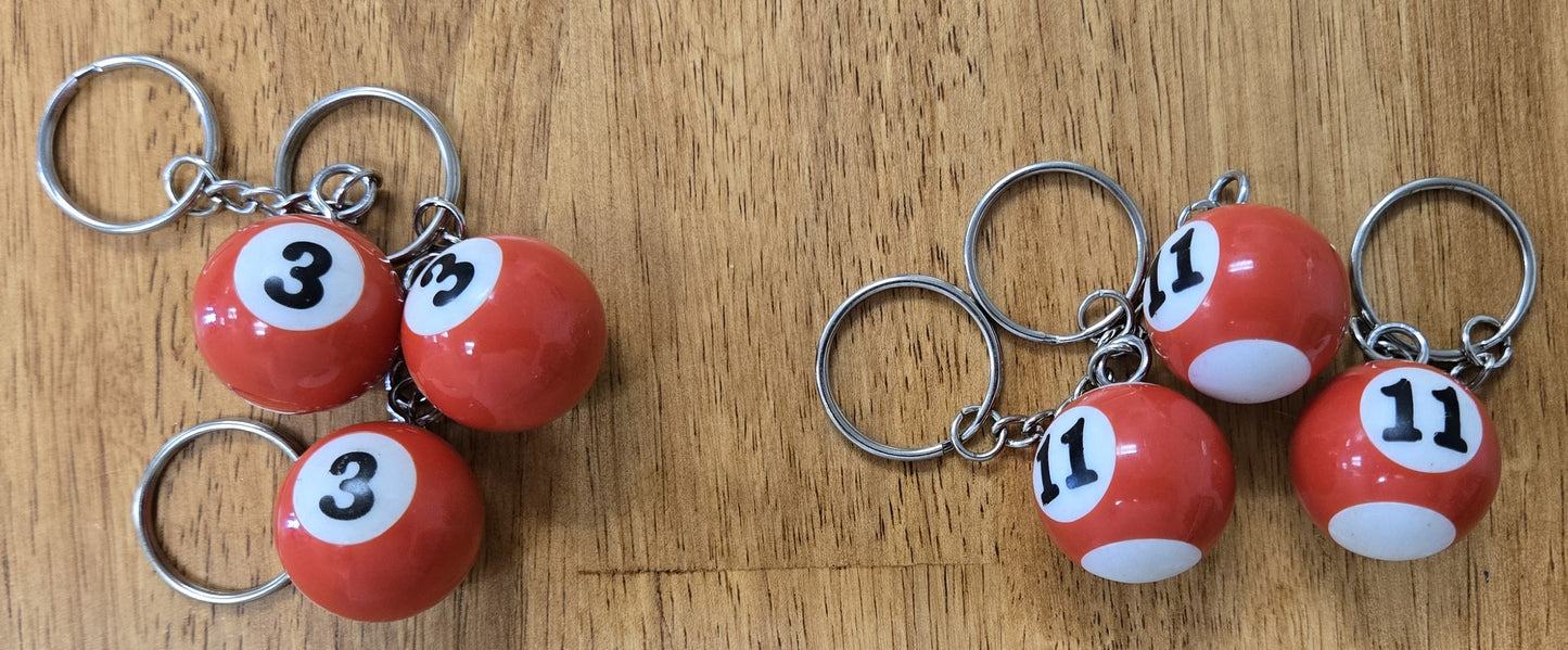 Small Pool Ball Keychains