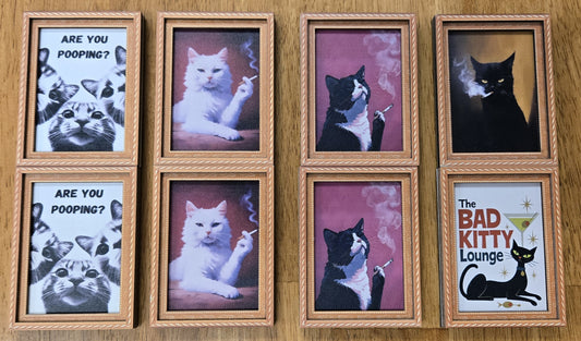 Smoking/Pooping Cat Magnets