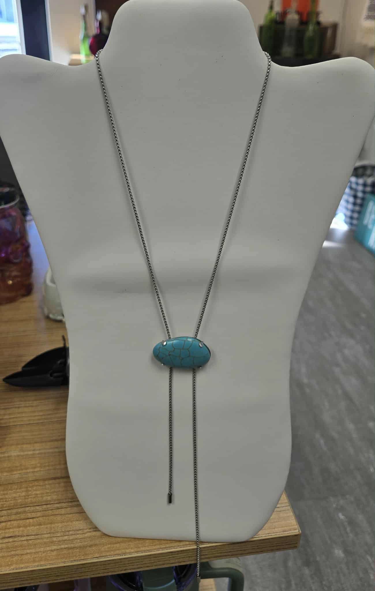 Turquoise Bolo Charm Necklace