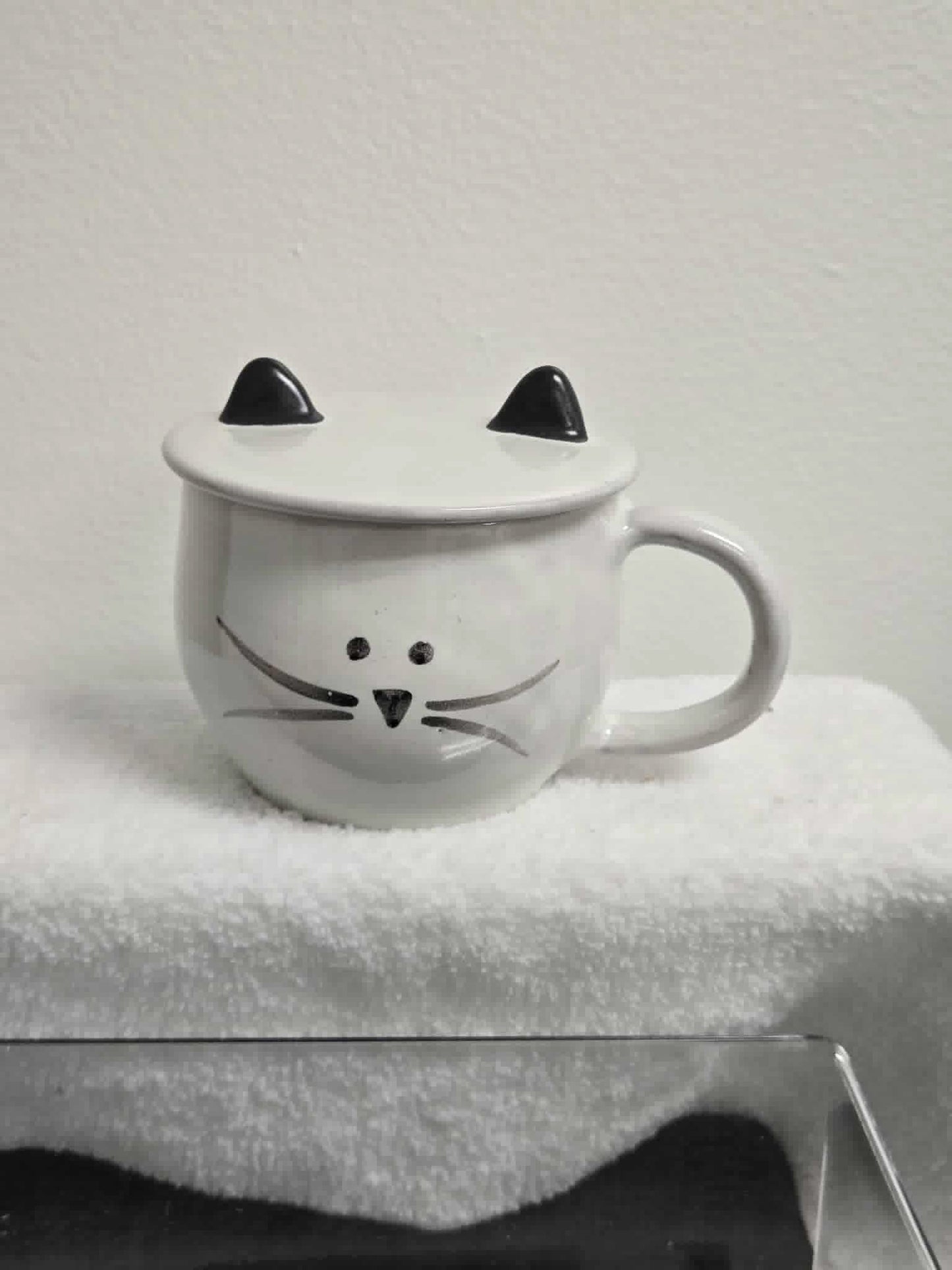 Ceramic Cat Cup with Lid