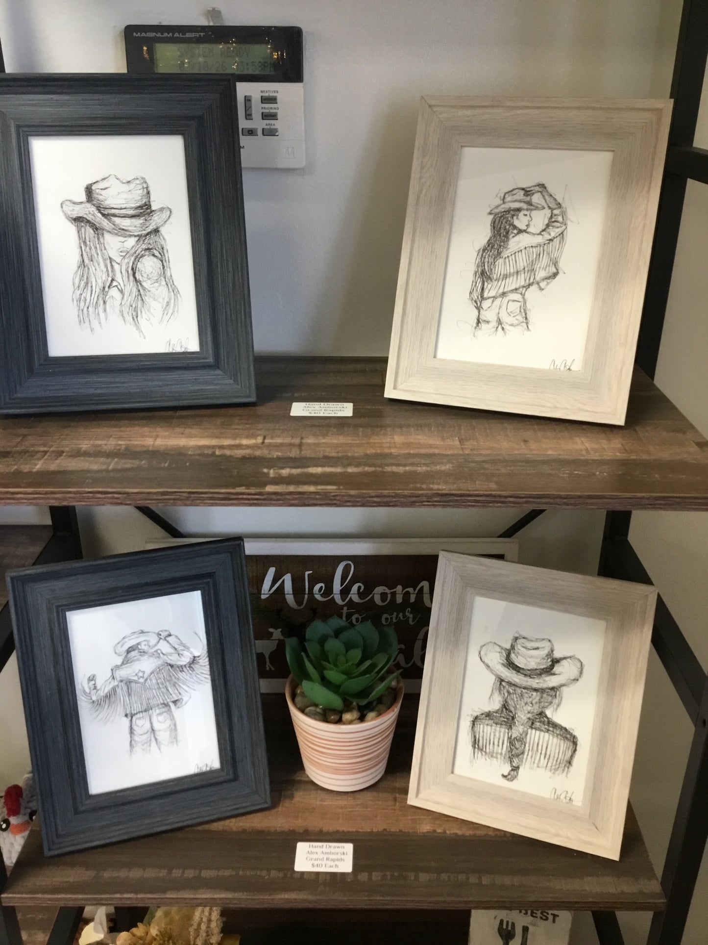 Amborski Hand Drawn Cowgirl Prints