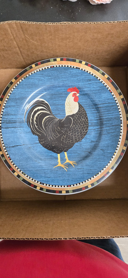 Rooster Plate Set (10 Pieces) - Pick Up In Store Only